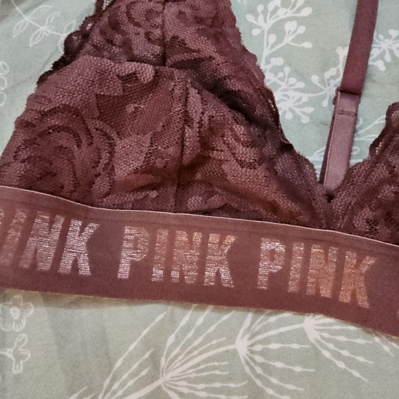 PINK Victoria's Secret Mauve Lace Halter Bralette - Picture 10 of 14